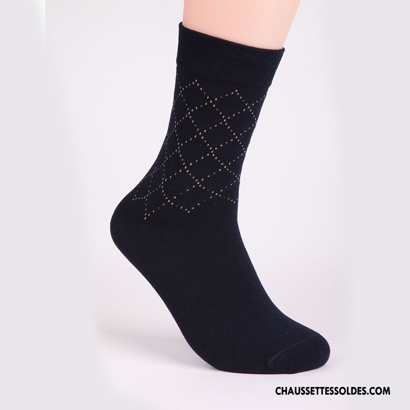 Chaussettes Mi Hautes Homme Renforcé Losange Milieu 100% Coton De Travail Offre Spéciale Gris