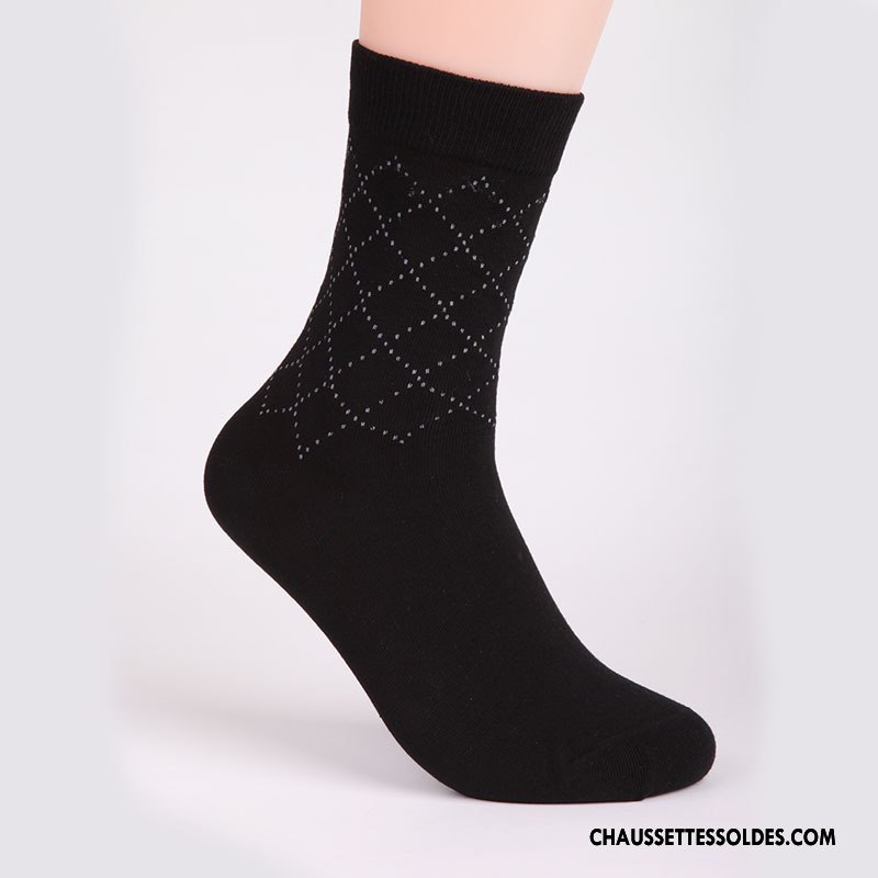 Chaussettes Mi Hautes Homme Renforcé Losange Milieu 100% Coton De Travail Offre Spéciale Gris