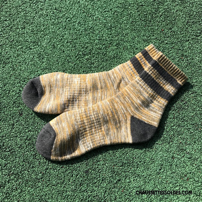 Chaussettes Mi Hautes Homme Renforcé Mouvement L'automne Nouvelles Arrivées Hiver Milieu Noir