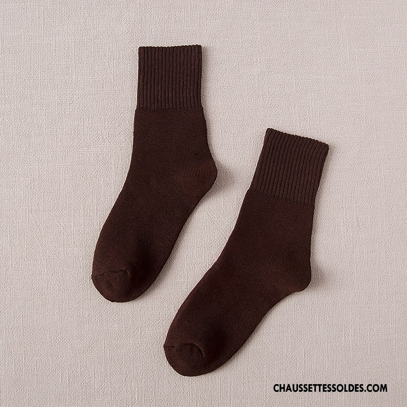 Chaussettes Mi Hautes Homme Renforcé Nouvelles Arrivées Terry Milieu Thermiques Chaussettes En Coton Marron / Brun