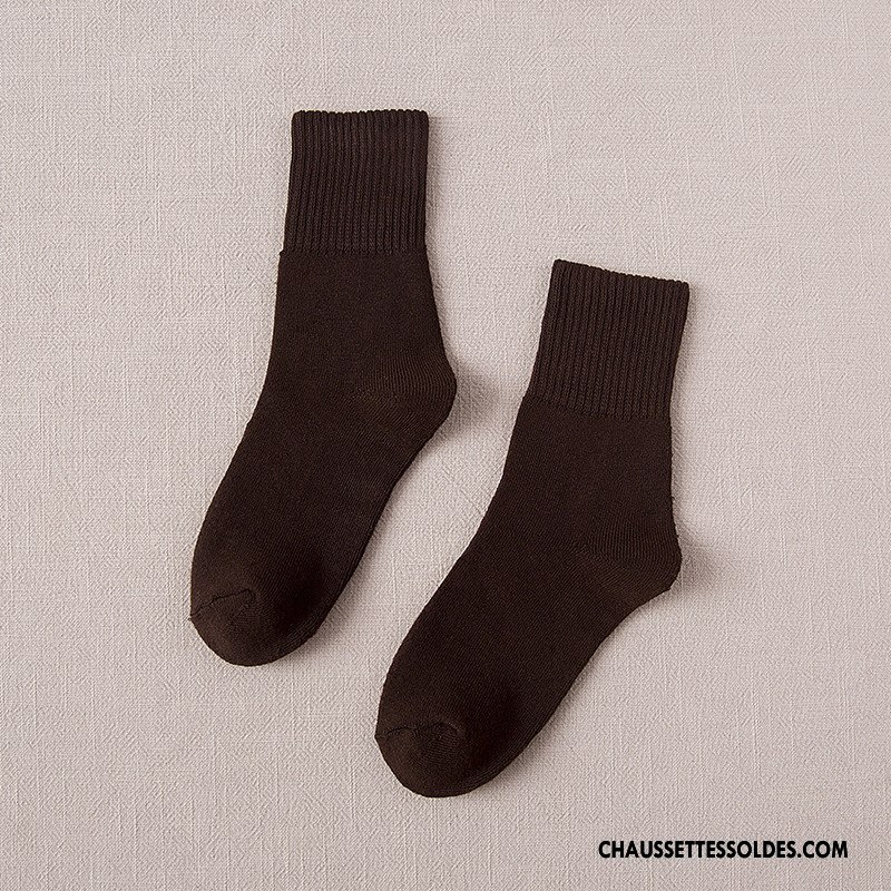 Chaussettes Mi Hautes Homme Renforcé Nouvelles Arrivées Terry Milieu Thermiques Chaussettes En Coton Marron / Brun