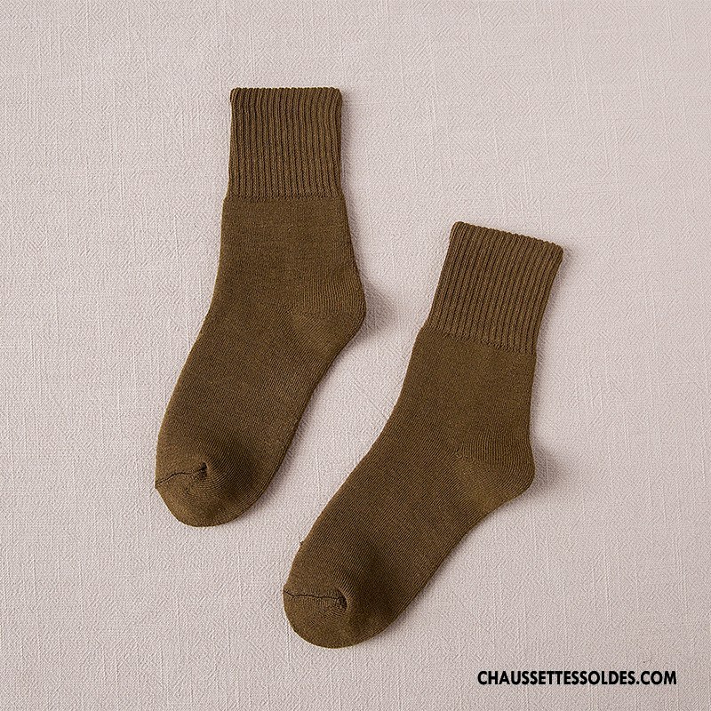 Chaussettes Mi Hautes Homme Renforcé Nouvelles Arrivées Terry Milieu Thermiques Chaussettes En Coton Marron / Brun