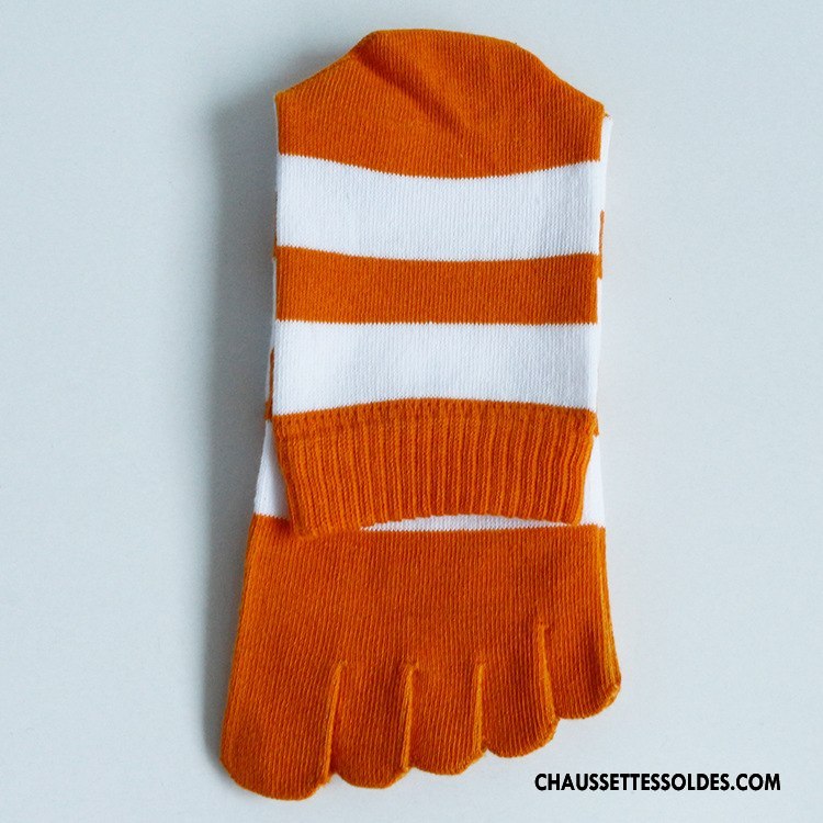 Chaussettes Mi Hautes Homme Renforcé Rayé Milieu Cinq Doigts Absorber La Sueur Bicolore Bordeaux