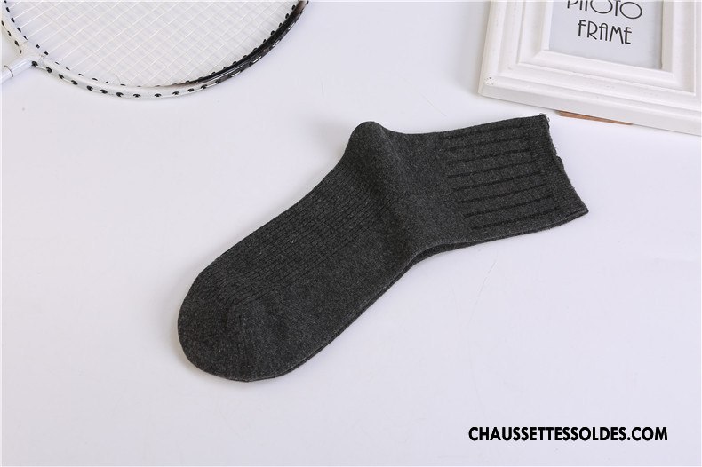 Chaussettes Mi Hautes Homme Renforcé Respirant Thermiques Matelassé L'automne Confortable Gris