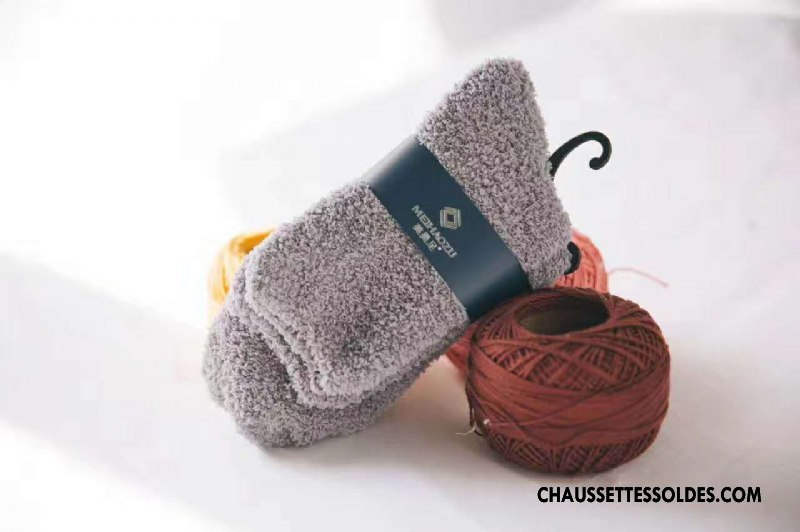 Chaussettes Mi Hautes Homme Renforcé Thermiques Serviette Pure Bleu