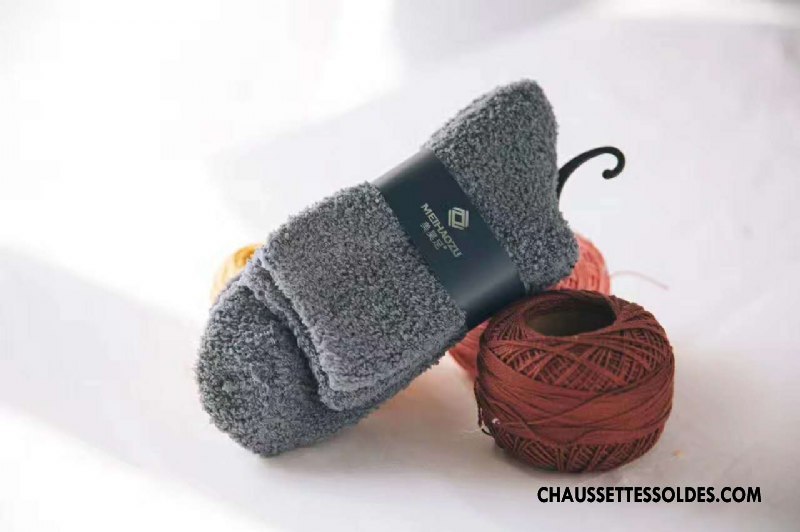 Chaussettes Mi Hautes Homme Renforcé Thermiques Serviette Pure Bleu