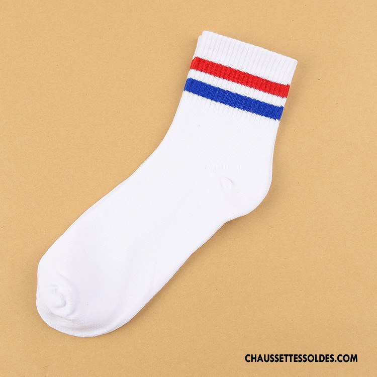 Chaussettes Mi Hautes Homme Respirant Casual L'automne Le Nouveau Chaussettes En Coton Milieu Bleu