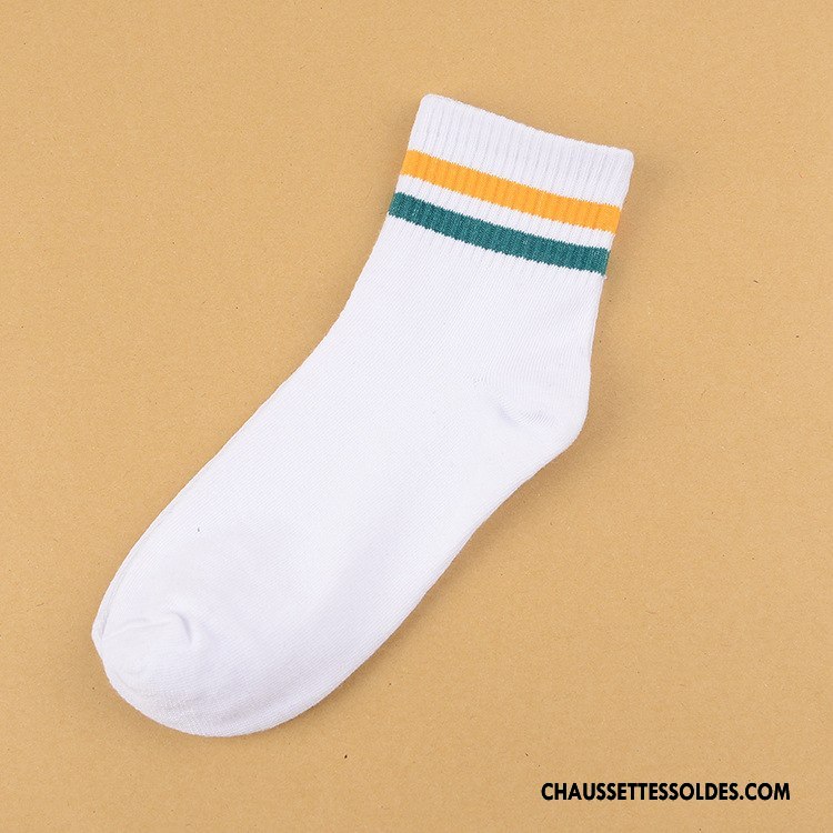 Chaussettes Mi Hautes Homme Respirant Casual L'automne Le Nouveau Chaussettes En Coton Milieu Bleu