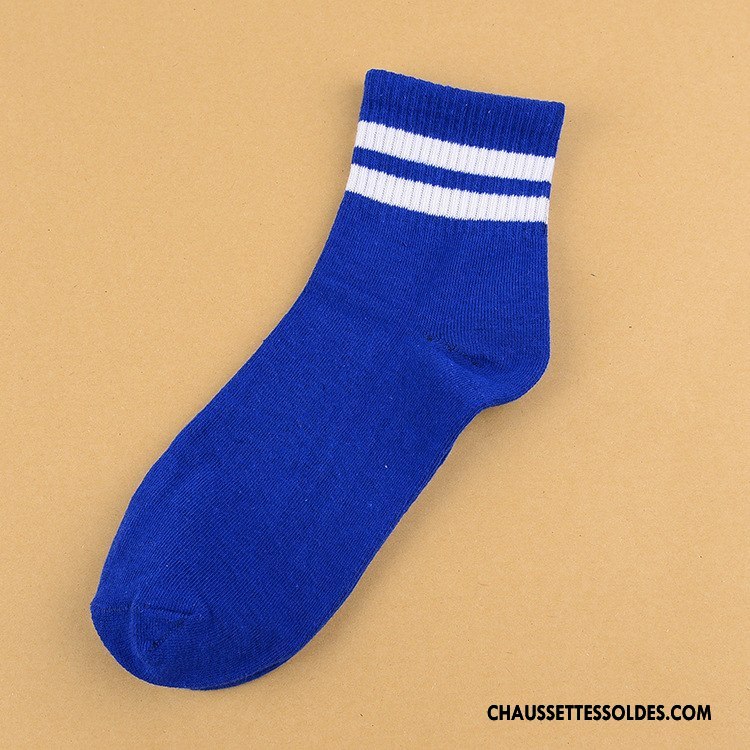 Chaussettes Mi Hautes Homme Respirant Casual L'automne Le Nouveau Chaussettes En Coton Milieu Bleu