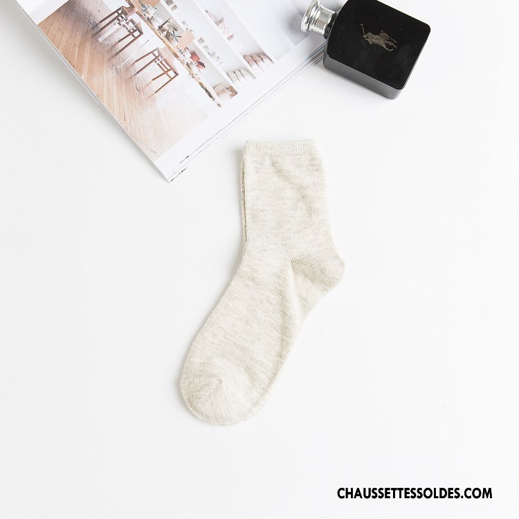 Chaussettes Mi Hautes Homme Respirant Coton Yarn Milieu Chaussettes En Coton Bambou Bleu