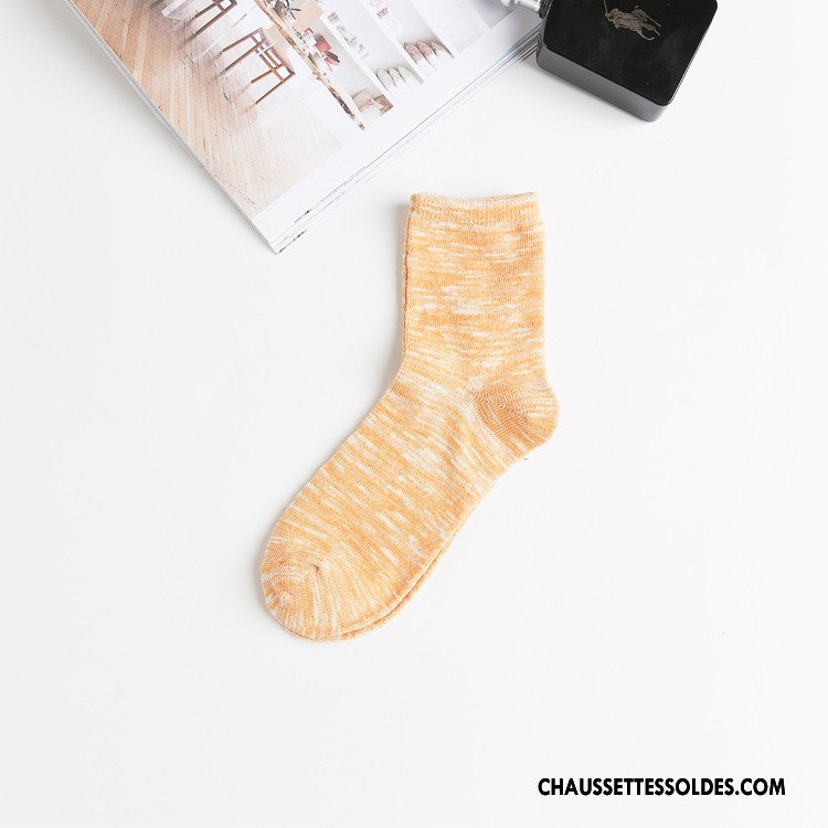 Chaussettes Mi Hautes Homme Respirant Coton Yarn Milieu Chaussettes En Coton Bambou Bleu