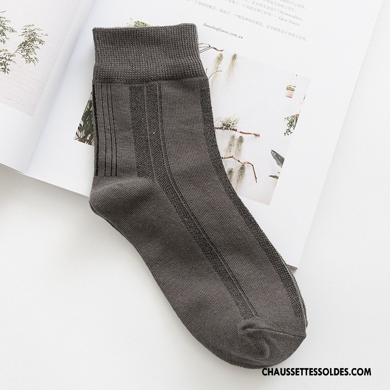Chaussettes Mi Hautes Homme Respirant Printemps Anti-odeur Adulte Tous Les Assortis Légère Vert Foncé