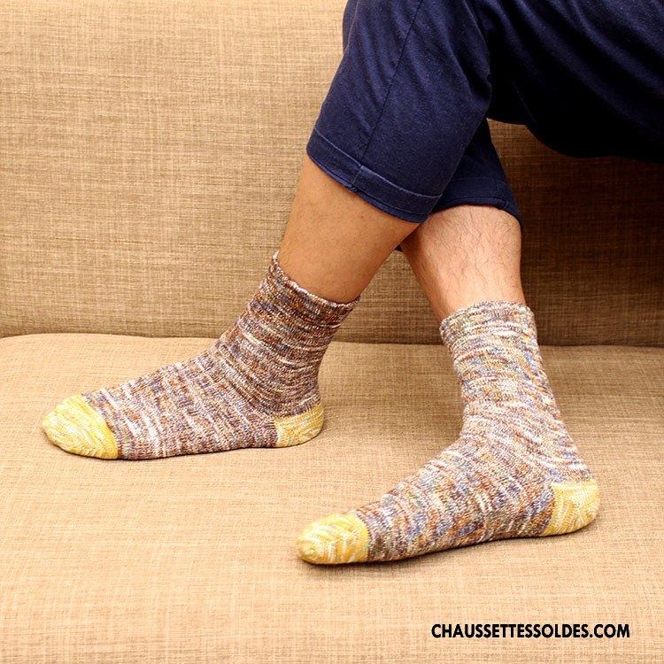 Chaussettes Mi Hautes Homme Rétro Milieu Hiver Tendance Art Nouvelles Arrivées Gris