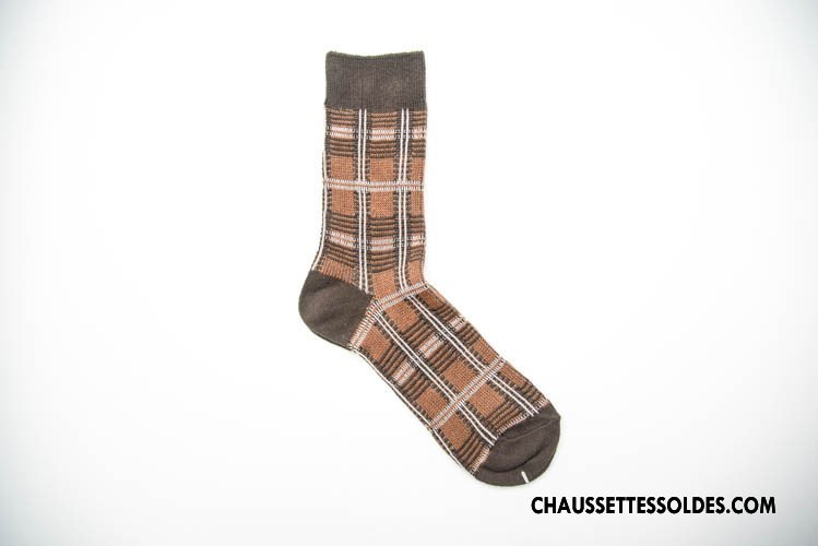 Chaussettes Mi Hautes Homme Rétro À La Mode Kaki Style National Nouvelles Arrivées 100% Coton