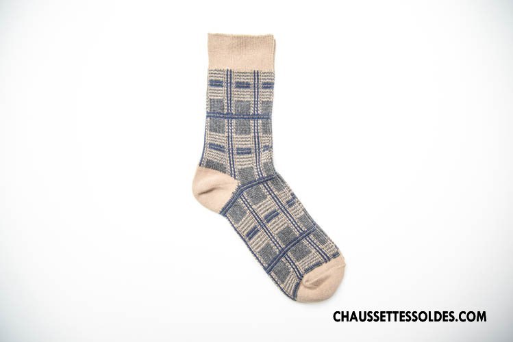 Chaussettes Mi Hautes Homme Rétro À La Mode Kaki Style National Nouvelles Arrivées 100% Coton