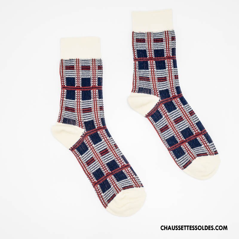 Chaussettes Mi Hautes Homme Rétro À La Mode Kaki Style National Nouvelles Arrivées 100% Coton