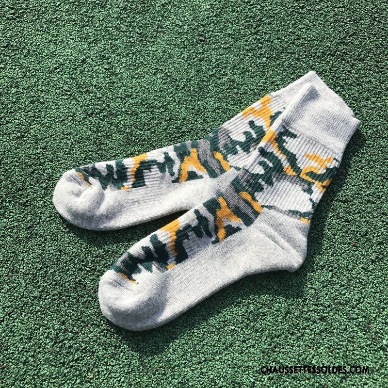 Chaussettes Mi Hautes Homme Serviette Nouvelles Arrivées Mouvement Camouflage Milieu Terry Coloré