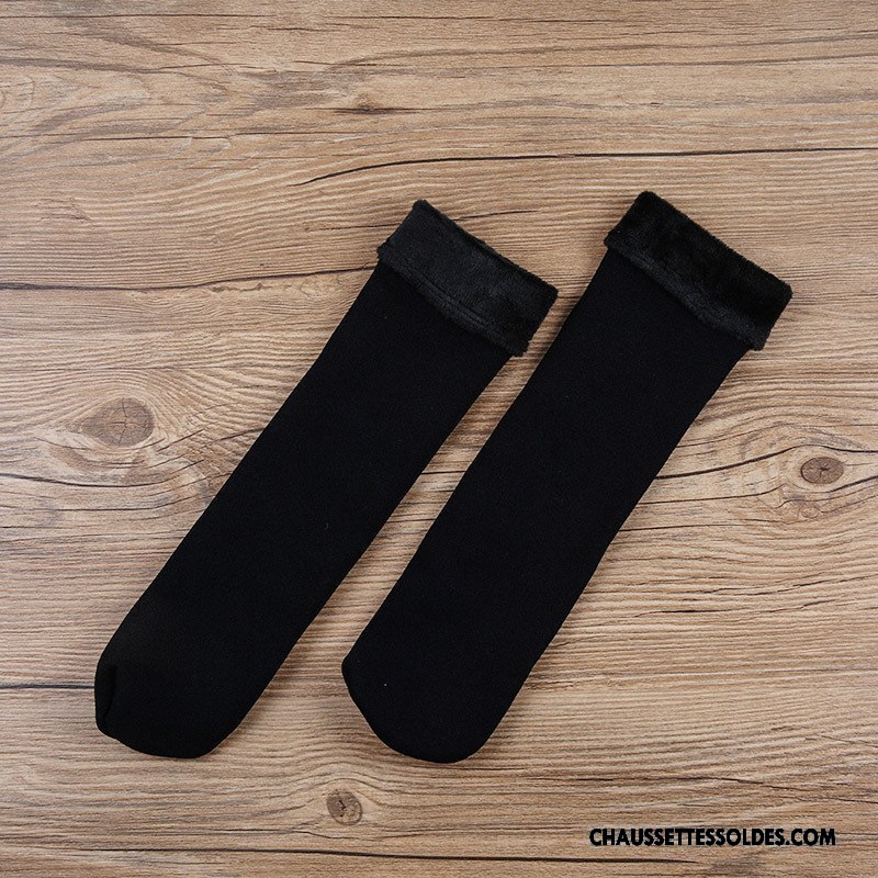 Chaussettes Mi Hautes Homme Simple Renforcé L'automne Hiver Matelassé Thermiques Bleu