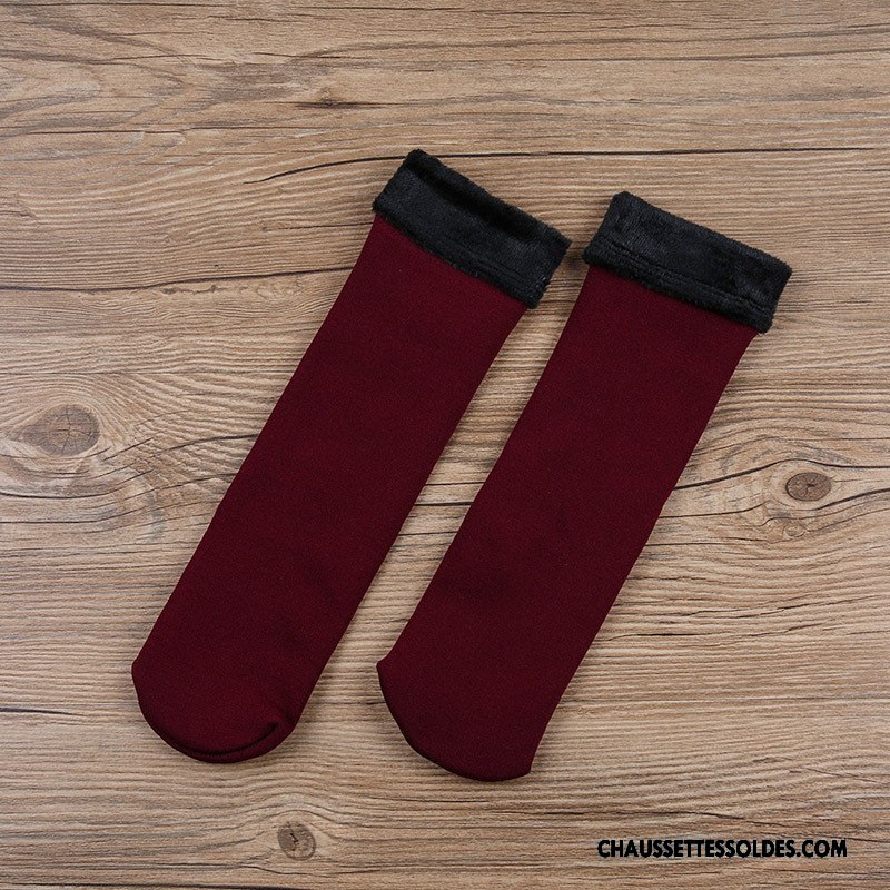 Chaussettes Mi Hautes Homme Simple Renforcé L'automne Hiver Matelassé Thermiques Bleu