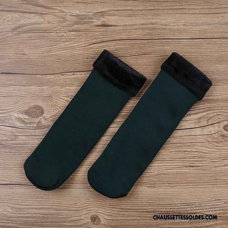 Chaussettes Mi Hautes Homme Simple Renforcé L'automne Hiver Matelassé Thermiques Bleu