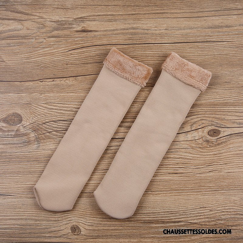 Chaussettes Mi Hautes Homme Simple Renforcé L'automne Hiver Matelassé Thermiques Bleu