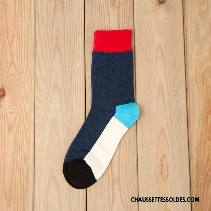 Chaussettes Mi Hautes Homme Tendance Europe Lovers Milieu Mode Le Nouveau Bleu