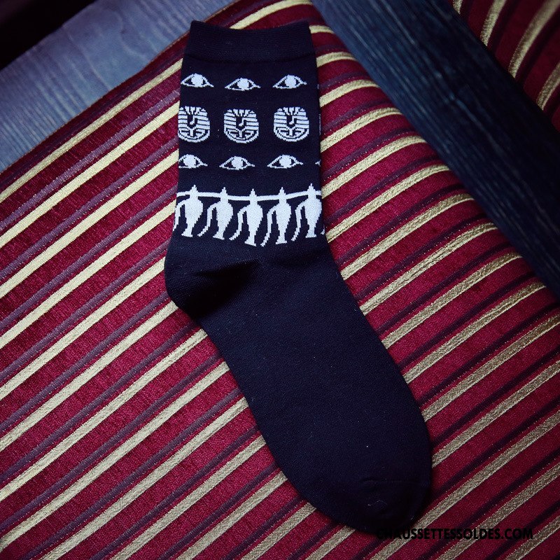 Chaussettes Mi Hautes Homme Tendance Hiver Milieu Dessin Animé Nouvelles Arrivées L'automne Blanc Noir Gris
