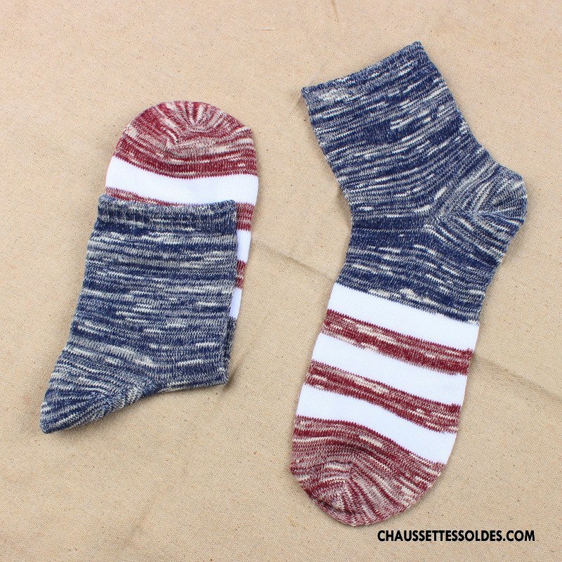 Chaussettes Mi Hautes Homme Tendance Matelassé L'automne Hiver Rayé Le Nouveau Marron / Brun