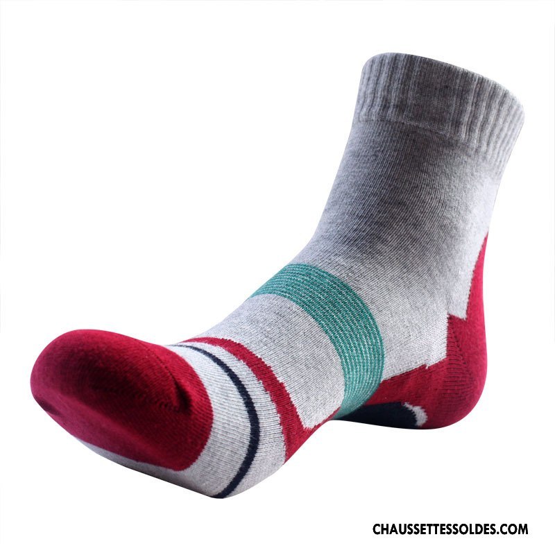Chaussettes Mi Hautes Homme Tendance Milieu De Plein Air Matelassé Mouvement Basket Jaune