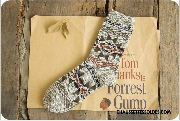 Chaussettes Mi Hautes Homme Tendance Modèle Milieu L'automne Géométrie Style National Marron / Brun