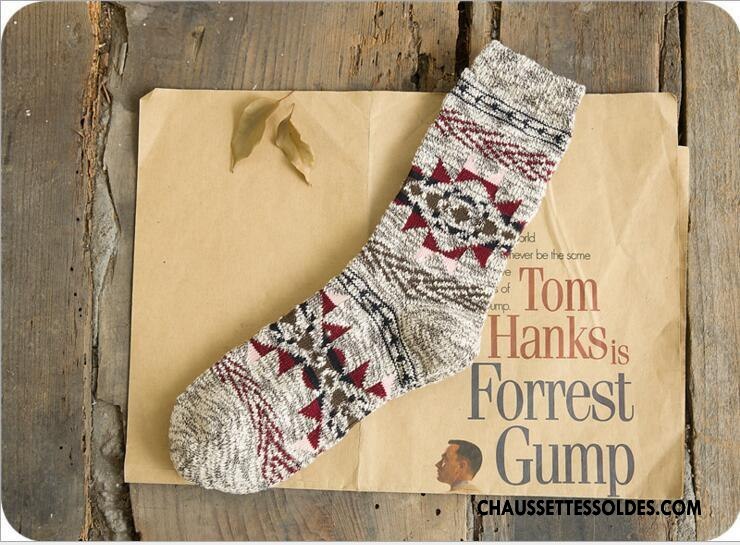 Chaussettes Mi Hautes Homme Tendance Modèle Milieu L'automne Géométrie Style National Marron / Brun