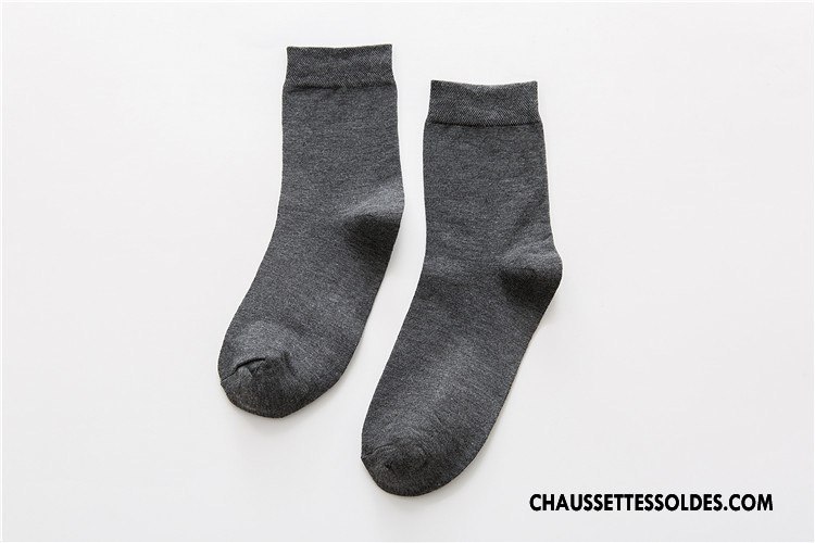 Chaussettes Mi Hautes Homme Toutes Les Saisons De Travail Chaussettes En Coton Chaussette Courte Coton Bio Tous Les Assortis Pure Gris
