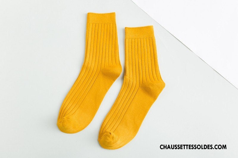 Chaussettes Mi Hautes Homme Toutes Les Saisons Matelassé Anti-odeur Absorber La Sueur De Travail Milieu Or