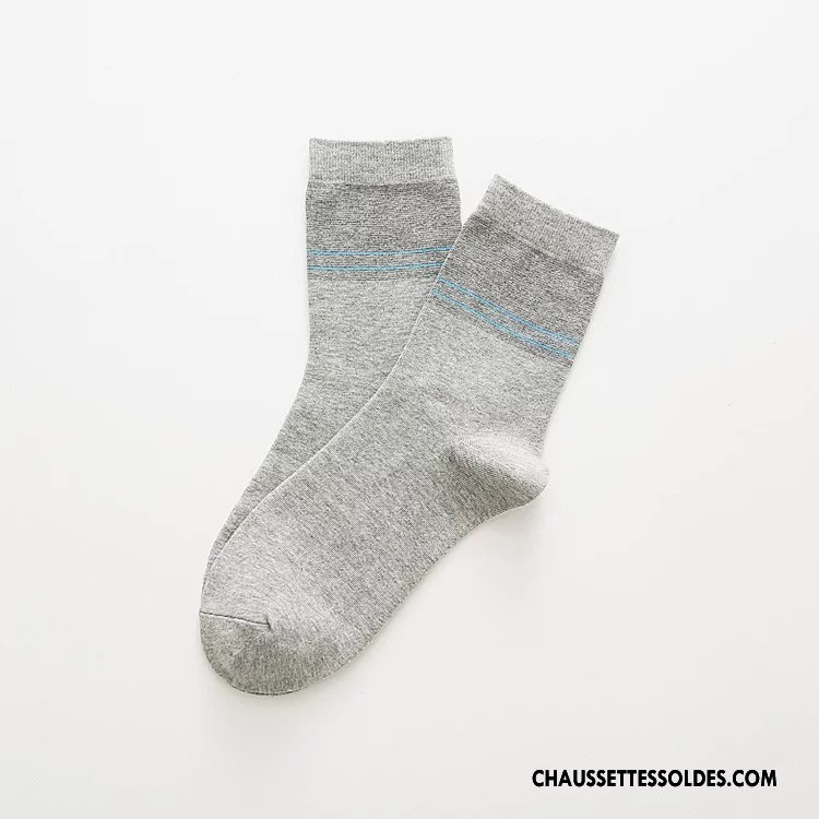 Chaussettes Mi Hautes Homme Toutes Les Saisons Milieu Général Chaussettes En Coton De Travail Gris