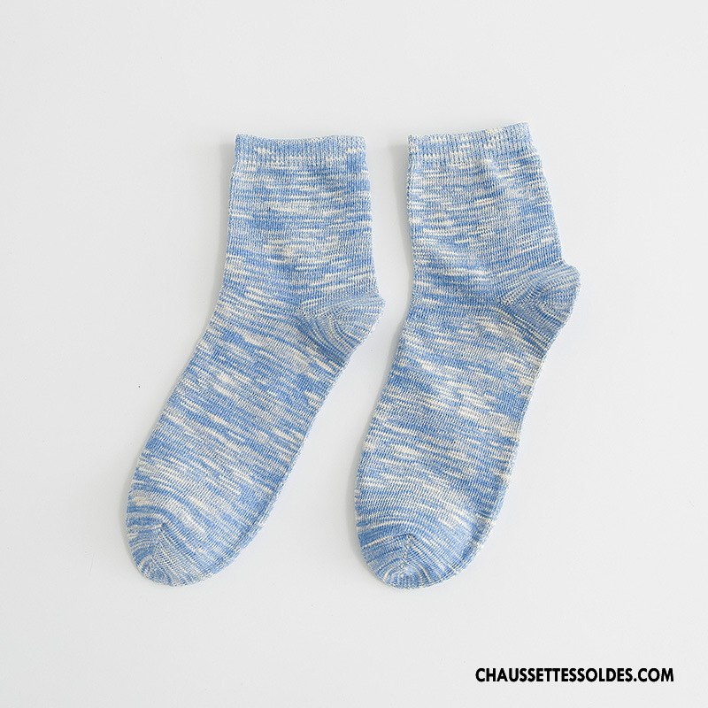Chaussettes Mi Hautes Homme Yarn 100% Coton Bambou Le Nouveau Casual Milieu Bleu