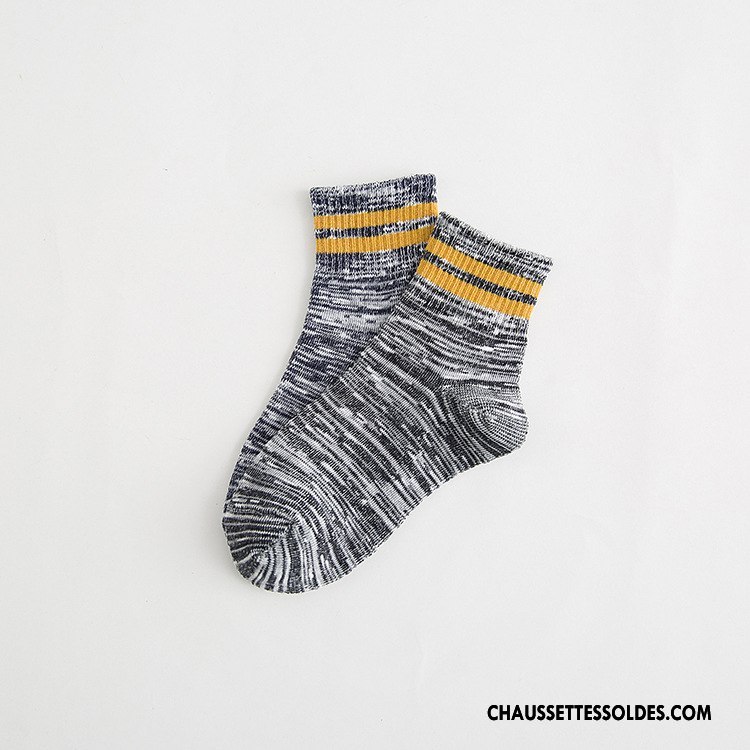 Chaussettes Mi Hautes Homme Yarn Nouvelles Arrivées Milieu Bambou Classique Bleu