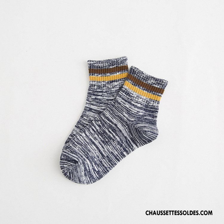 Chaussettes Mi Hautes Homme Yarn Nouvelles Arrivées Milieu Bambou Classique Bleu