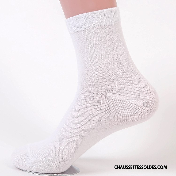 Chaussettes Mi Hautes Homme Été Coton Bio De Travail Chaussettes En Coton Respirant Printemps Bleu