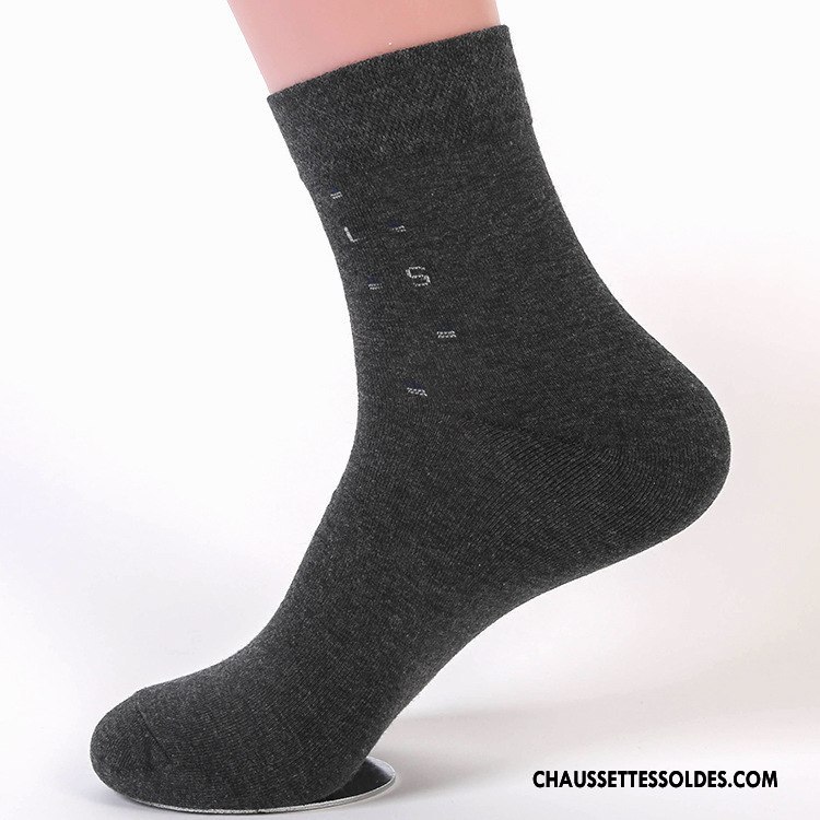 Chaussettes Mi Hautes Homme Été Coton Bio De Travail Chaussettes En Coton Respirant Printemps Bleu
