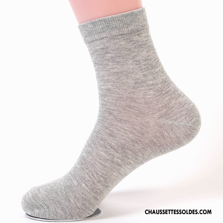 Chaussettes Mi Hautes Homme Été Coton Bio De Travail Chaussettes En Coton Respirant Printemps Bleu