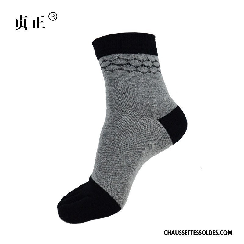 Chaussettes Mi Hautes Homme Été De Travail Absorber La Sueur Bambou Printemps Cinq Doigts Bordeaux