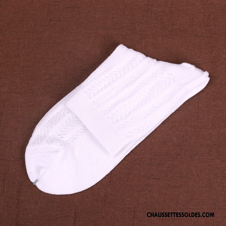 Chaussettes Mi Hautes Homme Été Le Nouveau Engrener Respirant Chaussette De Noël Milieu Blanc
