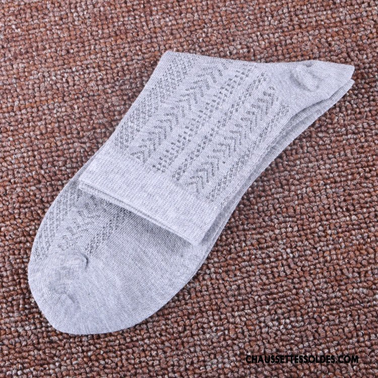 Chaussettes Mi Hautes Homme Été Le Nouveau Engrener Respirant Chaussette De Noël Milieu Blanc