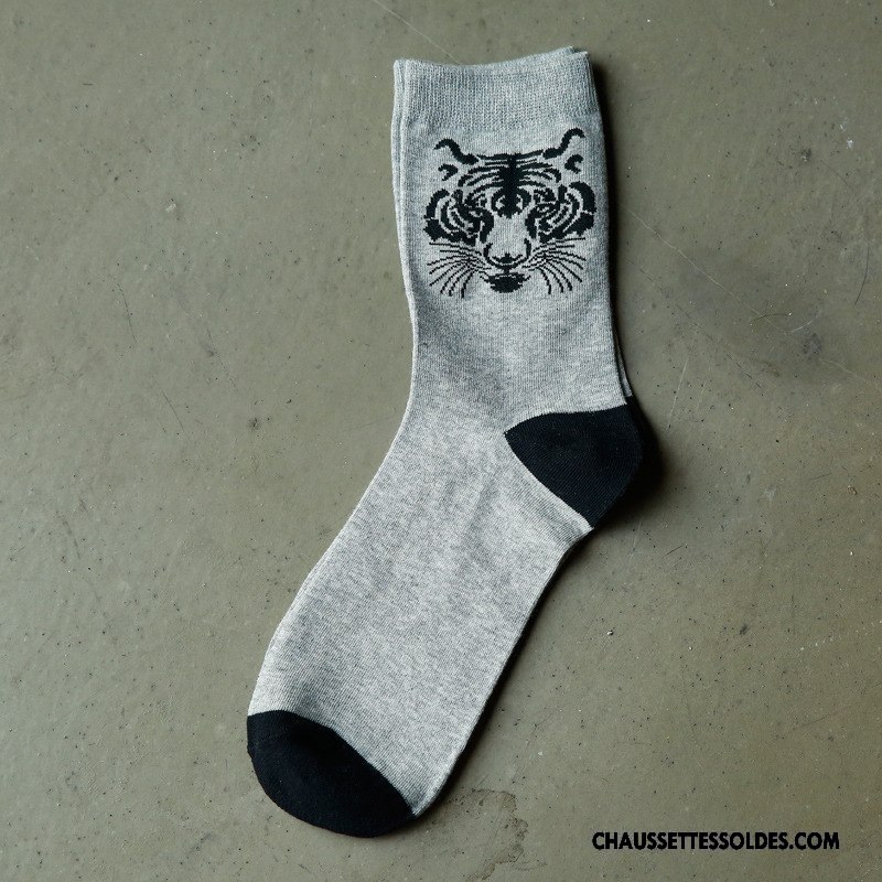 Chaussettes Mi Hautes Homme Été Milieu Coton Bio Printemps Casual Rouge