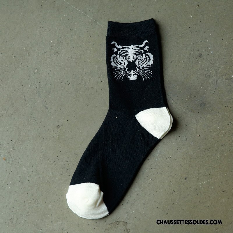 Chaussettes Mi Hautes Homme Été Milieu Coton Bio Printemps Casual Rouge