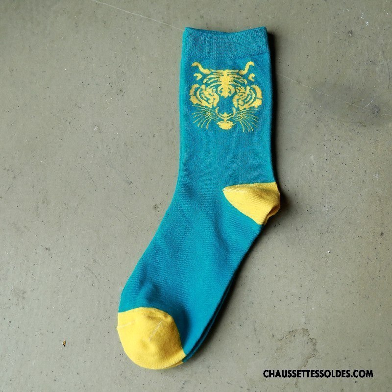 Chaussettes Mi Hautes Homme Été Milieu Coton Bio Printemps Casual Rouge