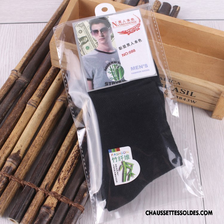 Chaussettes Mi Hautes Homme Été Printemps Légère Milieu Pure Gris