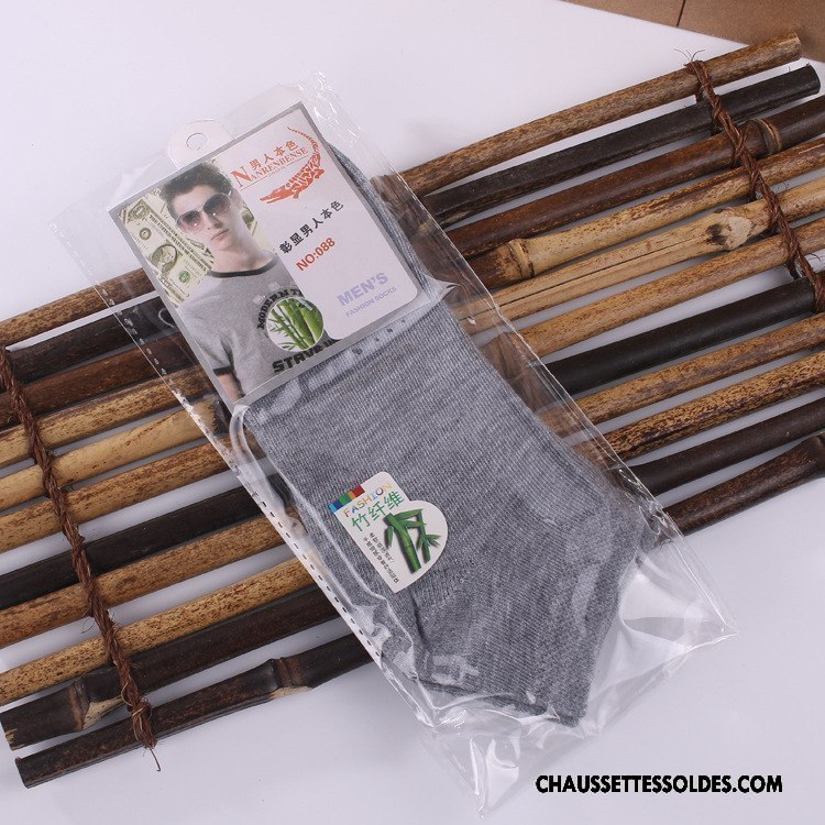 Chaussettes Mi Hautes Homme Été Printemps Légère Milieu Pure Gris
