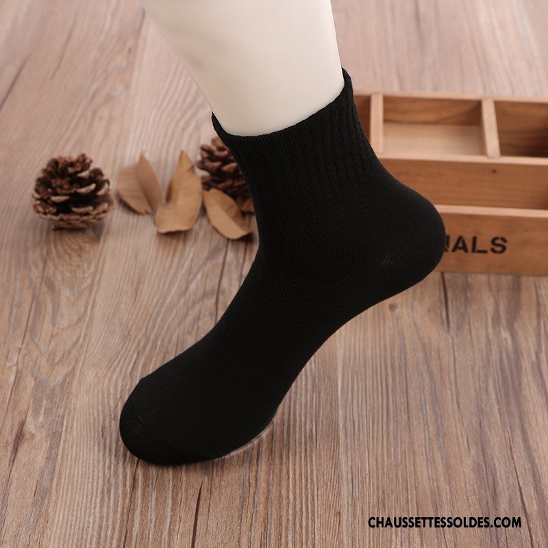 Chaussettes Mi Hautes Homme Été Rayé Chaussettes En Coton Tendance Mouvement Milieu Gris