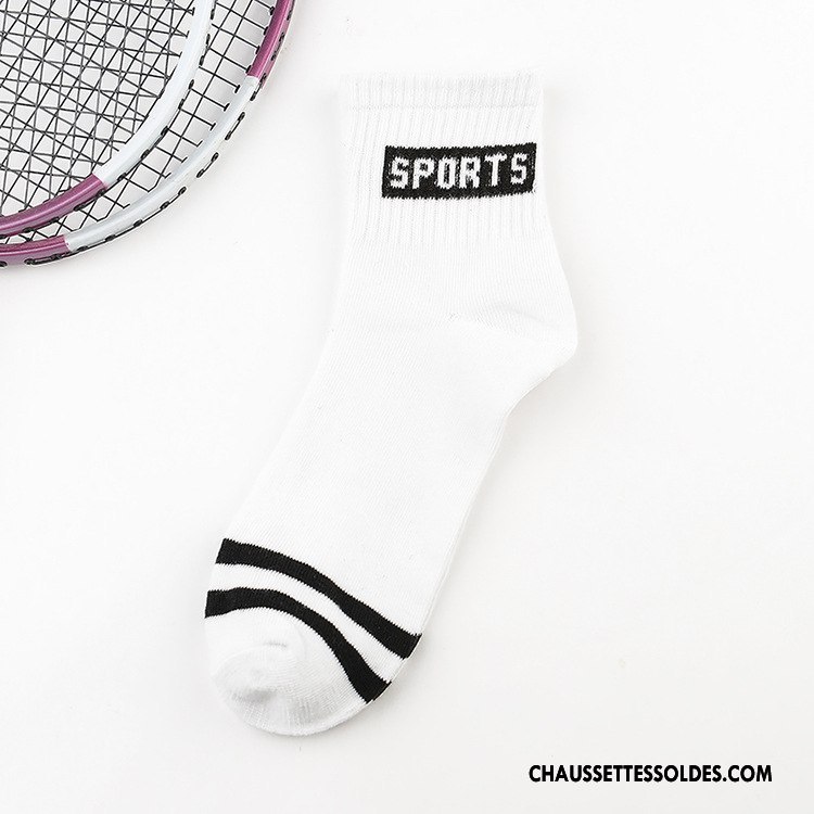 Chaussettes Mi Hautes Homme Été Rayé Chaussettes En Coton Tendance Mouvement Milieu Gris